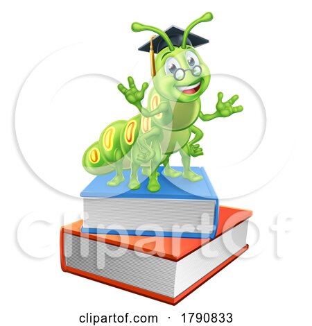 Book Worm Cartoon Caterpillar by AtStockIllustration