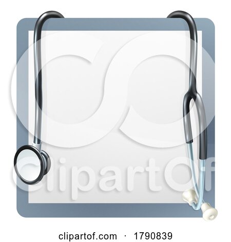 Doctor Medical Stethoscope Border Frame Sign by AtStockIllustration