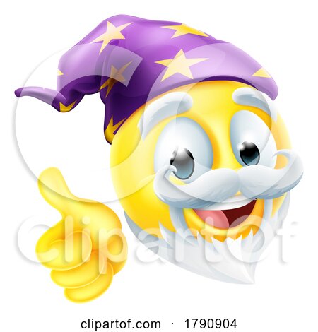 Wizard Emoticon Face Emoji Cartoon Icon by AtStockIllustration