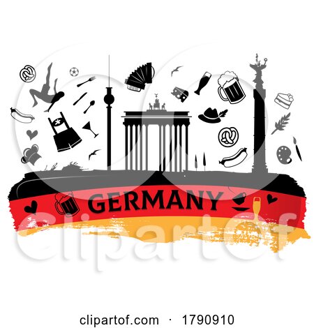 Germany Travel Flag and Icons by Domenico Condello