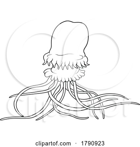 Black and White Cartoon Jellyfish by dero