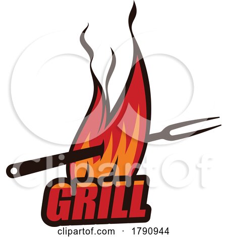 Flames and Grill Fork by Vector Tradition SM