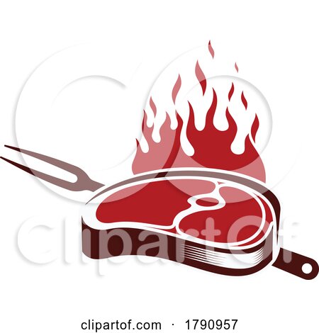 Steak Flames and Fork by Vector Tradition SM