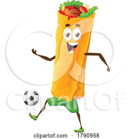 Burrito Playing Soccer by Vector Tradition SM