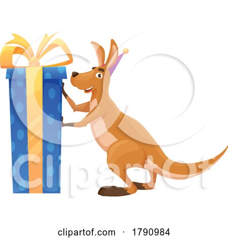 Kangaroo and Gift by Vector Tradition SM