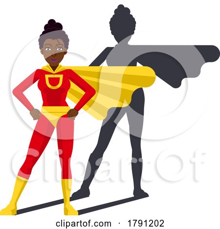 Black Super Hero Woman Character Cartoon by AtStockIllustration