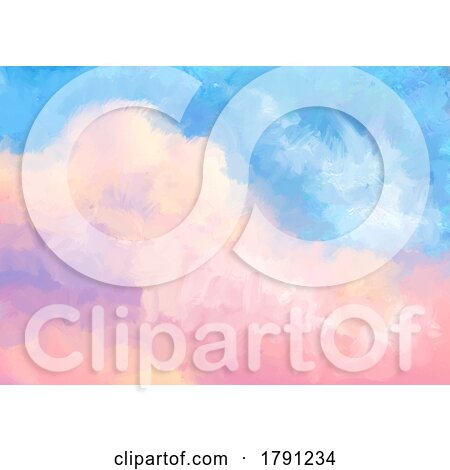 Abstract Hand Painted Cotton Candy Clouds Background by KJ Pargeter