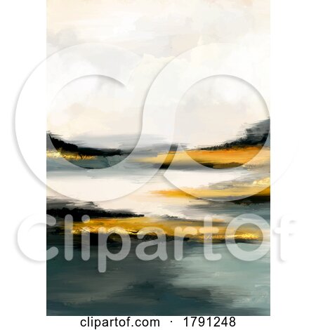 Abstract Contemporary Wall Art with a Hand Painted Mixed Media Landscape Design by KJ Pargeter