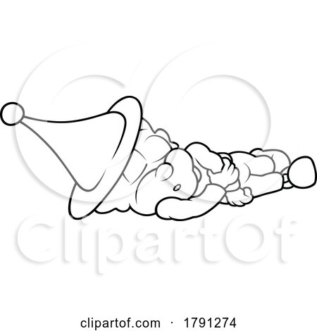 Cartoon Black and White Sleeping Elf by dero
