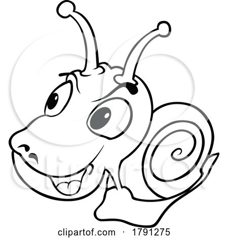 Cartoon Black and White Happy Snail by dero