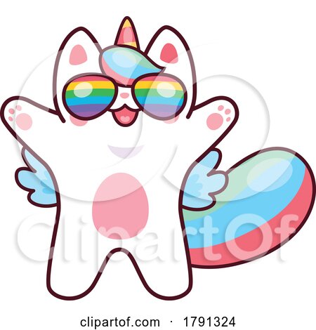 Unicorn Cat with Open Arms by Vector Tradition SM