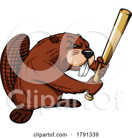 Baseball Beaver Mascot by Vector Tradition SM
