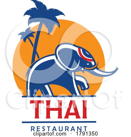 Elephant and Thai Restaurant Design by Vector Tradition SM