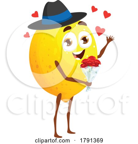 Romantic Lemon Mascot by Vector Tradition SM