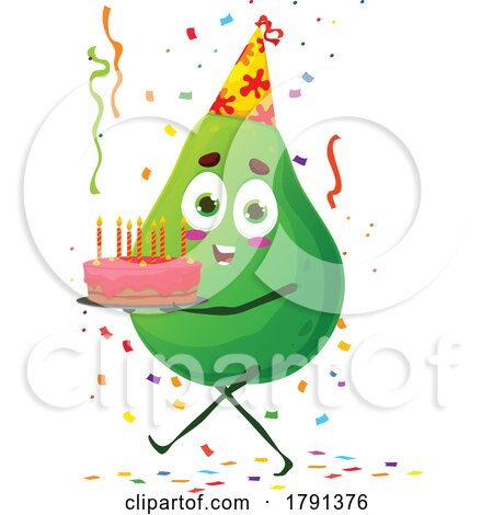Birthday Avocado Mascot by Vector Tradition SM