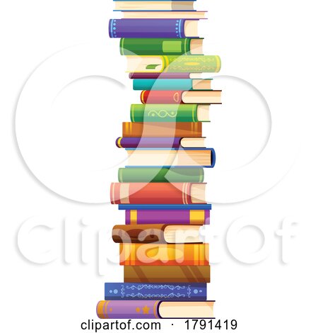 Stack of Colorful Books by Vector Tradition SM