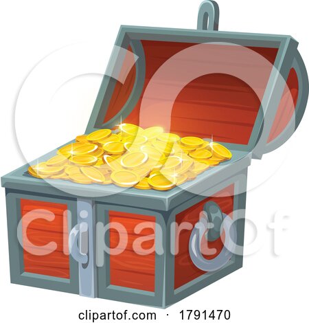 Treasure Chest of Gold Coins by Vector Tradition SM