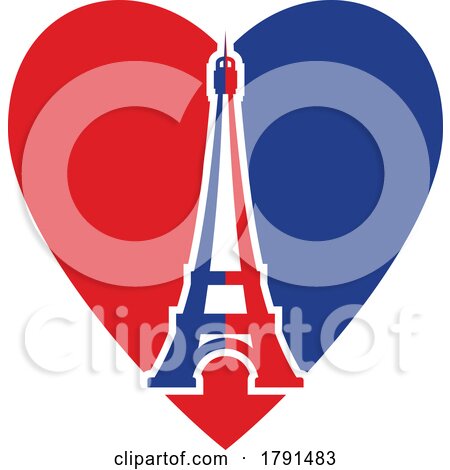 Heart and Eiffel Tower by Vector Tradition SM