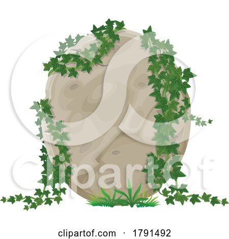 Stone Tablet Sign and Ivy Foliage by Vector Tradition SM