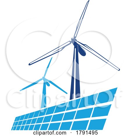 Wind Turbines and Solar Panels by Vector Tradition SM