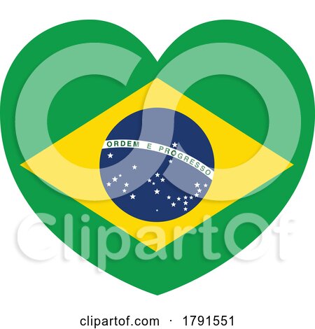 Brazil Brazillian Flag Heart Concept by AtStockIllustration