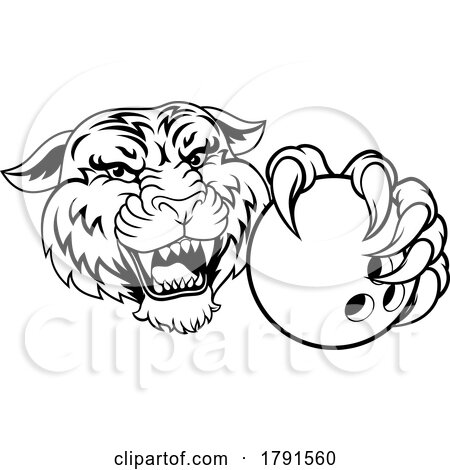 Tiger Bowling Ball Animal Sports Team Mascot by AtStockIllustration