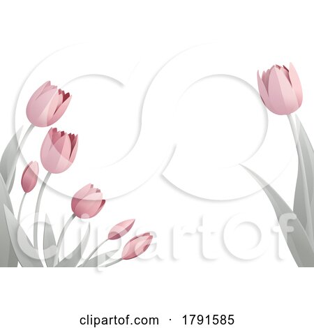 Paper Craft Cut Origami Floral Tulip Flowers by AtStockIllustration
