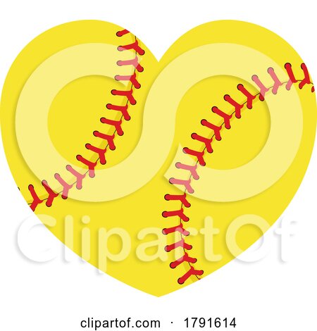 Softball Ball Heart Shape Concept by AtStockIllustration