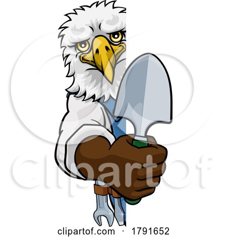 Eagle Gardener Gardening Animal Mascot by AtStockIllustration