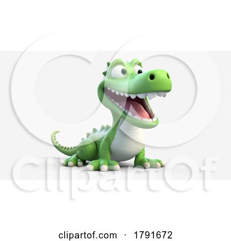 3d Cute Crocodile on a Shaded Background by chrisroll