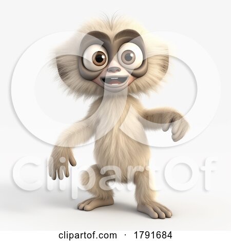 3d Cute Monkey on a Shaded Background by chrisroll