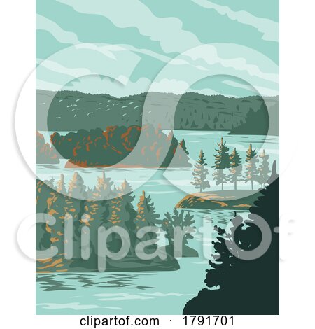 Thousand Islands National Park on the Saint Lawrence River Canada WPA Poster Art by patrimonio