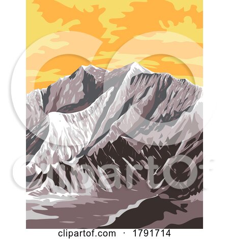 Mount Logan Within Kluane National Park and Reserve Yukon Canada WPA Poster Art by patrimonio
