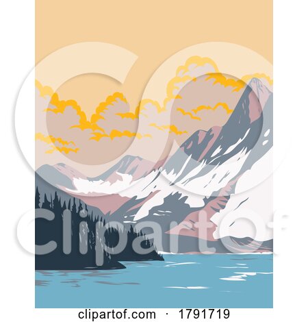 Floe Lake in Kootenay National Park in British Columbia Canada WPA Poster Art by patrimonio