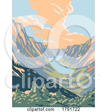 Mealy Mountains National Park Reserve in the Labrador Region Canada WPA Poster Art by patrimonio