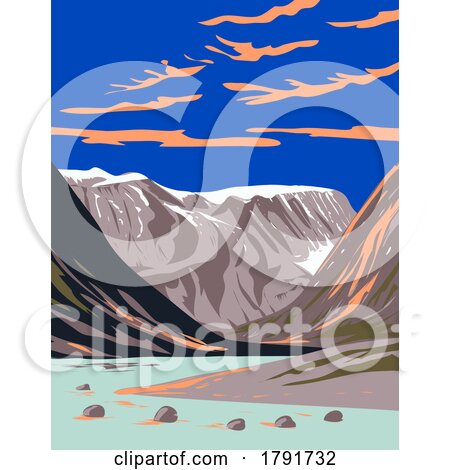 Auyuittuq National Park in the Qikiqtaaluk Region of Nunavut in Canada WPA Poster Art by patrimonio