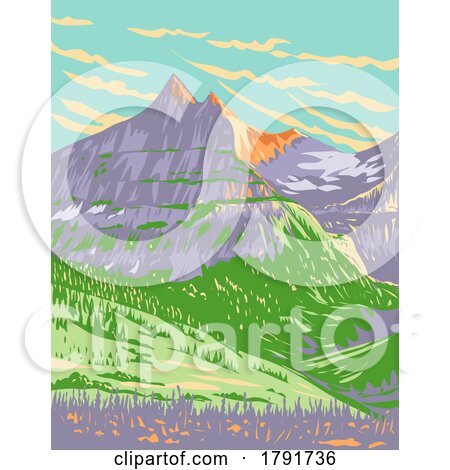 Glacier National Park During Spring in Montana WPA Poster Art by patrimonio