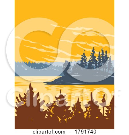 Gulf Islands National Park Reserve in British Columbia Canada WPA Poster Art by patrimonio