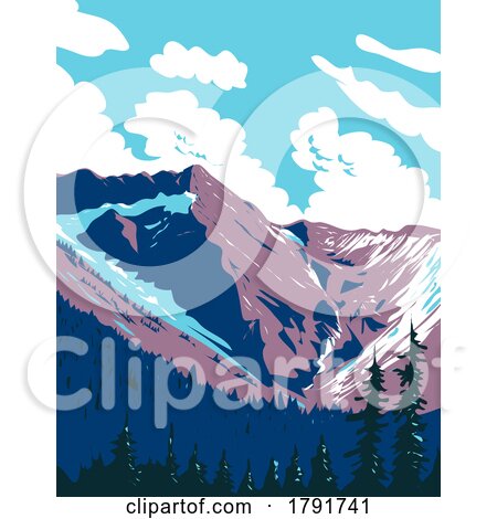 Illecillewaet Glacier in Selkirk Mountains Glacier National Park in British Columbia Canada WPA Poster Art by patrimonio