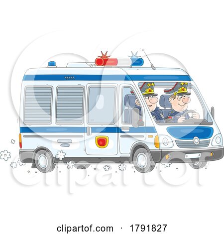 Cartoon Police Van by Alex Bannykh