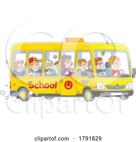 Cartoon School Bus by Alex Bannykh