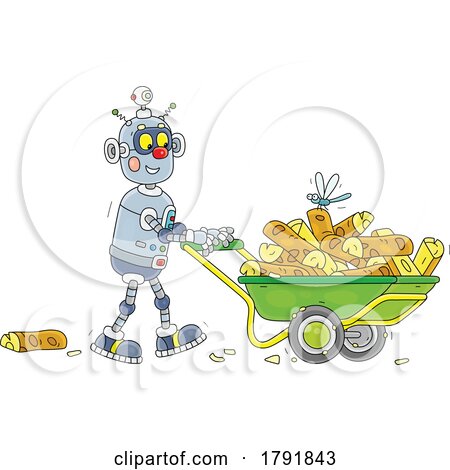 Cartoon Robot Moving Fireword by Alex Bannykh