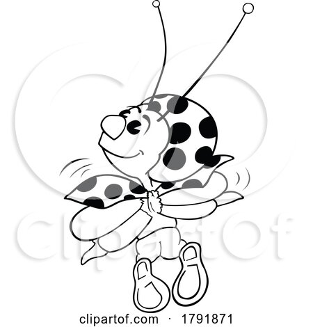 Cartoon Black and White Ladybug by dero