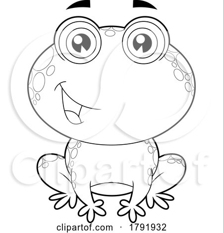 Cartoon Black and White Frog by Hit Toon