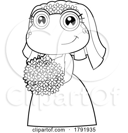 Cartoon Black and White Frog Bride by Hit Toon