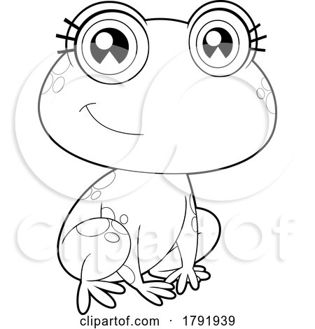 Cartoon Black and White Pretty Female Frog by Hit Toon