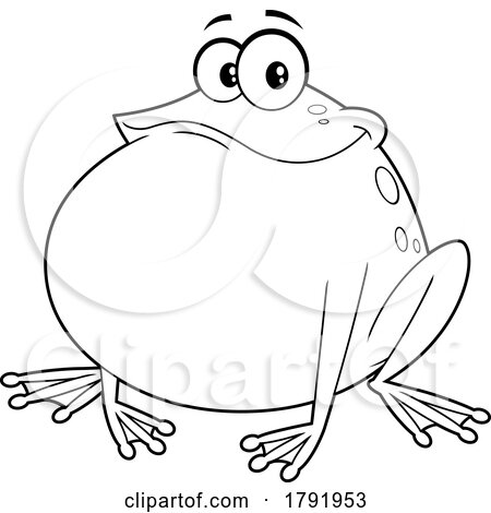 Cartoon Black and White Chubby Frog by Hit Toon