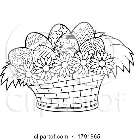 Easter Basket with Eggs and Sunflowers by Hit Toon