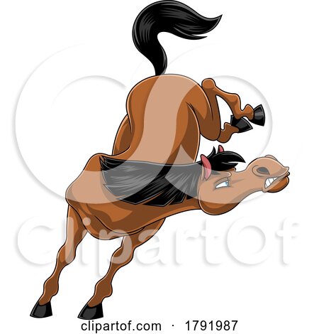 Cartoon Bucking and Kicking Horse by Hit Toon