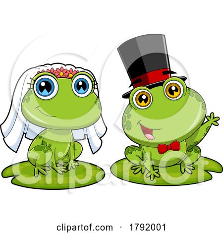 Cartoon Frog Bride and Groom by Hit Toon